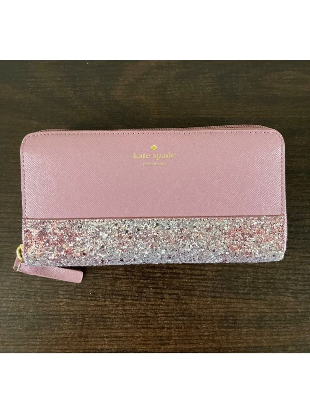 Kate Spade Pink New York Ina Greta Crossbody Purse With Matching Wallet Glitter